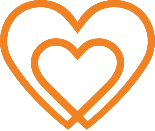 Vanhustyön keskusliiton logon sydänelementti.