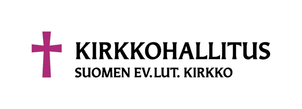 Kirkkohallituksen ja Suomen evankelis-luterilaisen kirkon logo, jossa on violetti risti ja teksti ”Kirkkohallitus – Suomen ev.lut. kirkko”.