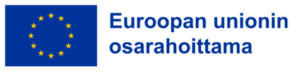 Euroopan unionin logo: sinisellä taustalla ympyrään asetellut keltaiset tähdet sekä teksti ”Euroopan unionin osarahoittama”.